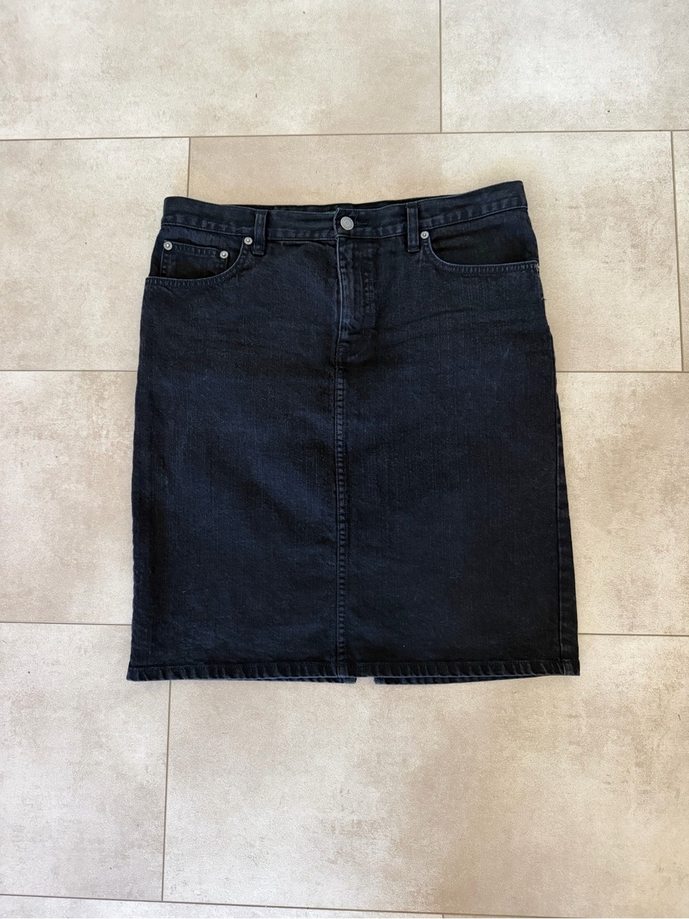 Lauren Ralph Lauren Black Denim Pencil Skirt